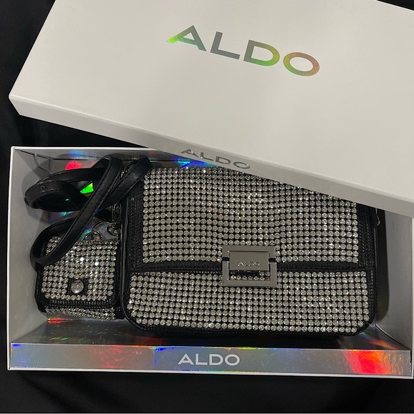 Aldo Silver and Black Rhinestone Bag Set - Picture 3 of 7